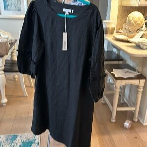 really cute black linen Brand New sheath  Size is a size 2 in Chico